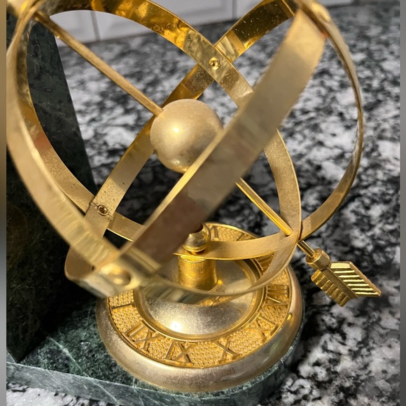 Vintage Brass & Marble Bookends - Picture 4 of 8